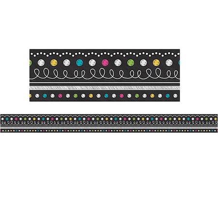 Teacher Created Resources Chalkboard Brights Straight Border Trim, 35 Feet Per Pack, PK6 5619